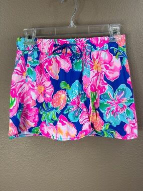 Lilly Pulitzer Bright Blue Pink Green Floral Skort